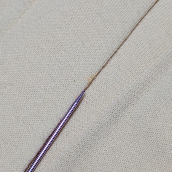 Vintage Nordstrom Merino Wool Collared Deep Cardigan Sweater Button Bottom Cream - Picture 8 of 8